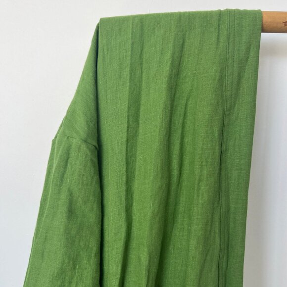 Dazed But Amazed Palm Green Linen Robe - Picture 3 of 5
